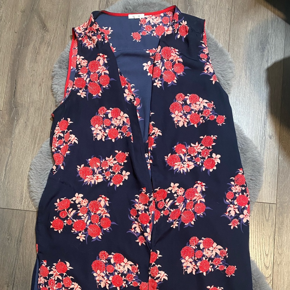 WOMENS Floral Print Long Vest